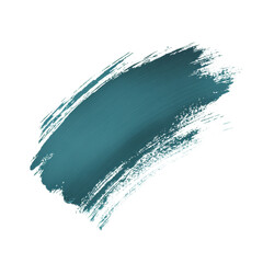 Aufkleber - An abstract image featuring a single teal paint stroke against a black background, showcasing its texture and dynamic form.