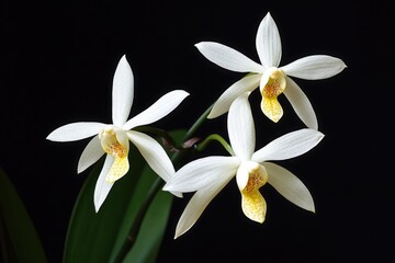 Sticker - Three white flowers with yellow centers in a decorative vase, great for still life photography or interior design