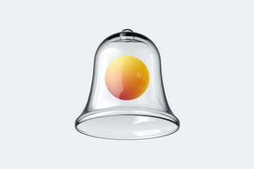 Aufkleber - A transparent bell jar encases a vibrant, gradient-colored sphere, evoking a sense of protection or containment.