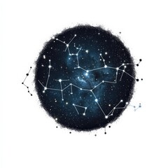 Wall Mural - constellations and stars in the night sky
