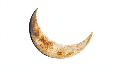 Wall Mural - Close up view of a crescent moon against white