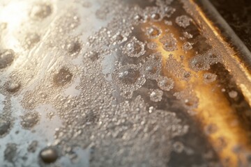 Aufkleber - Close up view of microbes on common surfaces like door handles and smartphones revealing hidden germs. Generative AI