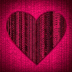 Canvas Print - Abstract pink heart design with textured background.