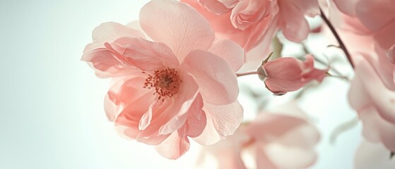 Wall Mural - close up of pink flowers