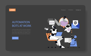 Poster - business process automation. flat vector illustration