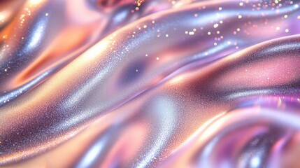 Poster - Swirling colors and shimmering textures create a dreamy background full of vibrant hues and soft waves