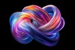 © Pixel Stream - Abstract, knot and iridescent coloured loop render for wallpaper, background and digital design. Colourful, vibrant and creative closeup of organic design shapes and smooth curves on a, Generative AI