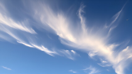 Nubes dispersas sobre un cielo azul