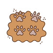 © Waliul - kitty footprints in mud vector icon, kitty footprints in mud vector illustration - simple illustration of kitty footprints in mud, perfect for logos kitty footprints in mud
