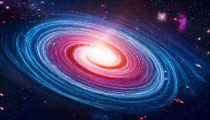 Wall Mural - a colourful galaxy with a blue heritage and crimson and pink swirls