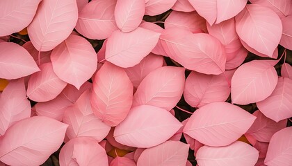 Canvas Print - Close-up of many pastel pink leaves.