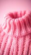 © good everyday - Close-up of pink knitted sweater neck.