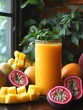© kang - Mango passion fruit smoothie with fresh fruits.
