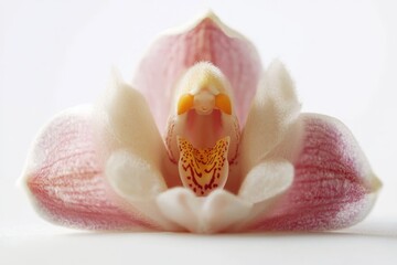 Wall Mural - Close-up of a pink and white orchid flower