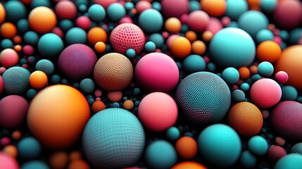 Wall Mural - Vibrant Array of Colorful Spheres in Abstract Composition