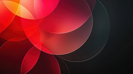 Wall Mural - Abstract Red and Black Circular Patterns - Artistic Background Design for Creative Use