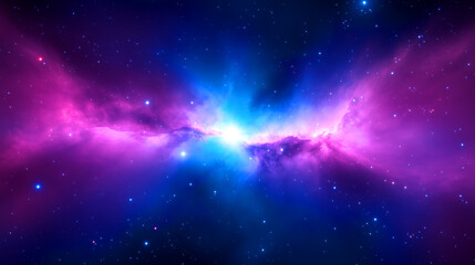 Wall Mural - Colorful cosmic nebula filling the night sky