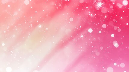 Poster - Abstract pink and white bokeh background with sparkling lights and soft glow.