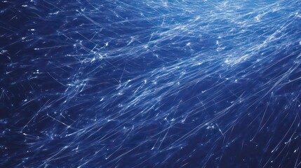 Poster - Abstract blue light streaks on dark background, resembling energy or motion.