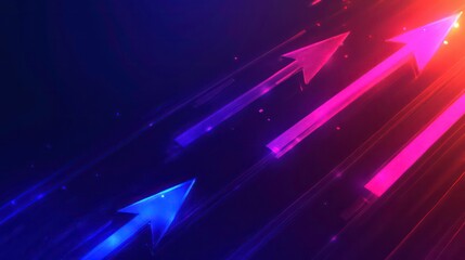 Poster - Abstract glowing arrows pointing upward, symbolizing growth, success, and progress.