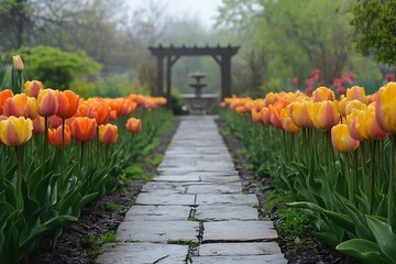 Canvas Print - tulips in the park