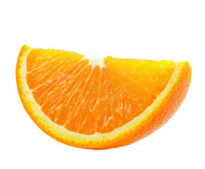 Wall Mural - Close-up of a Vibrant Orange Slice, a Healthy and Delicious Treat , isolated on white background PNG