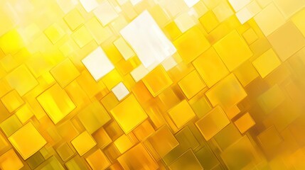 Poster - Abstract background with yellow and white squares.