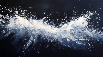 Poster - Abstract art of white splash on dark background.
