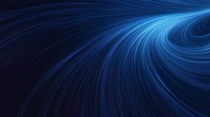 Wall Mural - Abstract blue light swirl, dynamic energy lines, dark background.