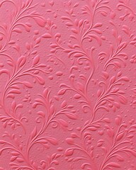 Embossed pink floral pattern texture background.