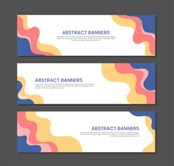 Wall Mural - Set banner template design with pastel background