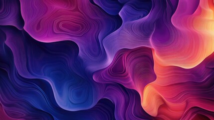 Wall Mural - Abstract colorful waves blending in vibrant hues of purple, pink, and orange.