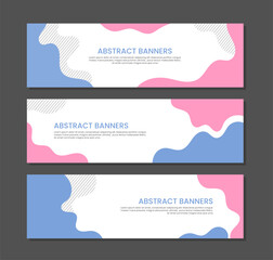 Wall Mural - Set banner template design with pastel background