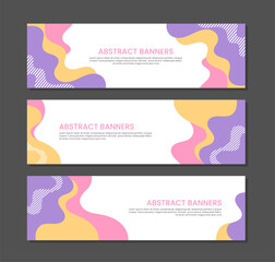 Wall Mural - Set banner template design with pastel background