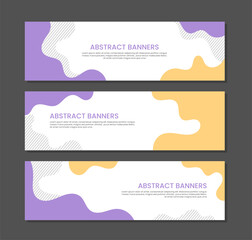 Wall Mural - Set banner template design with pastel background