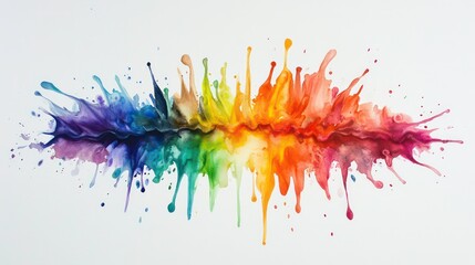 Wall Mural - Colorful paint splash explosion on white background.