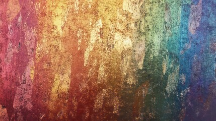 Poster - Abstract rainbow textured background with gold accents.