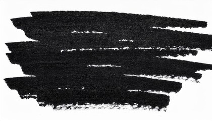 Fototapete - bold textured black brushstroke abstract on white background, ideal for minimalist design, graphic overlay, or modern artwork use