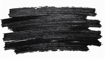 Fototapete - bold textured black brushstroke abstract on white background, ideal for minimalist design, graphic overlay, or modern artwork use