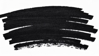 Fototapete - bold textured black brushstroke abstract on white background, ideal for minimalist design, graphic overlay, or modern artwork use
