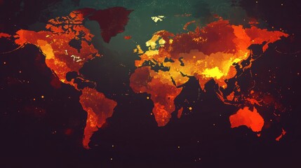 Aufkleber - World map highlighting zones of epidemic outbreaks and their global significance for public health. Generative AI