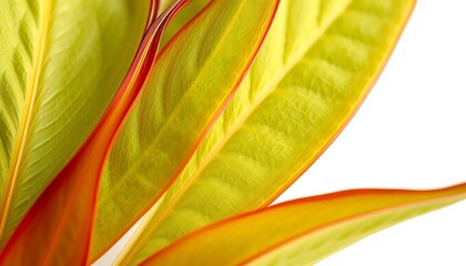 Vibrant Tropical Leaves: A Close-Up Study in Warm Hues