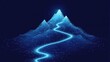 © ShinneProject - Glowing path leading to a peak of a mountain range.