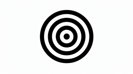 Poster - Black and white concentric circles forming target symbol, representing focus and precision. Ideal for design and illustration purposes