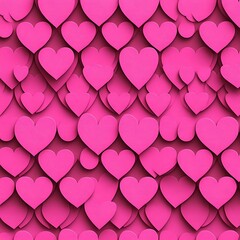 Wall Mural - Seamless pattern of pink hearts. (3)