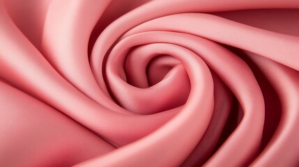 Wall Mural - Swirling pink fabric texture, soft, smooth, elegant folds.