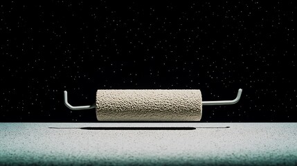 Wall Mural - Textured beige roller on dark background.