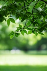 Poster - Fresh Green Leaves in Sunlit Forest Setting Close Up : Generative AI
