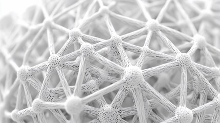 Poster - Abstract white interconnected nodes forming a complex network.