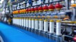 © NAIMAH - Industrial Textile Manufacturing: Close-up of High-Tech Weaving Machinery with spools of thread